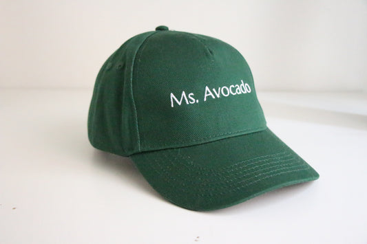 Casquette brodée en coton Ms. Avocado - vert bouteille
