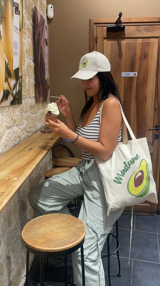 Totebag en coton bio Madame Avocat - couleur sable