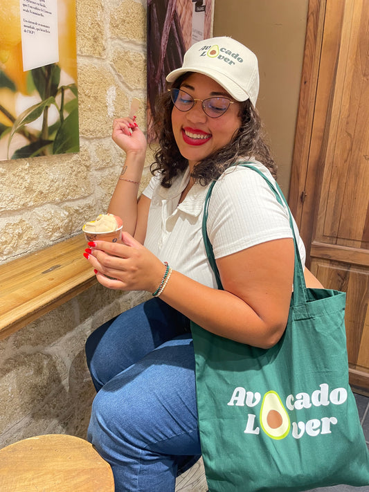 Totebag en coton bio Avocado Lover - vert bouteille