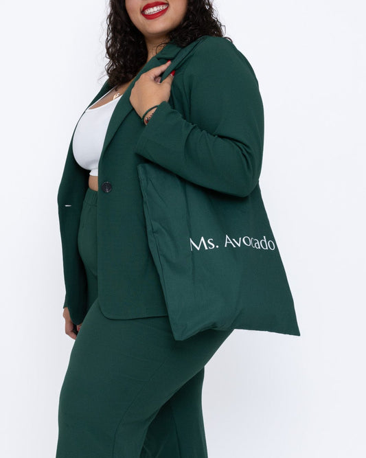 Totebag en coton bio Ms. Avocado - vert bouteille