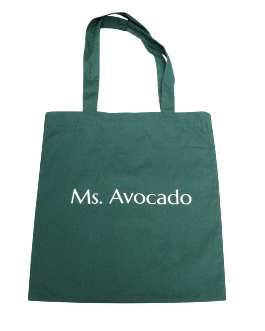 Totebag en coton bio Ms. Avocado - vert bouteille
