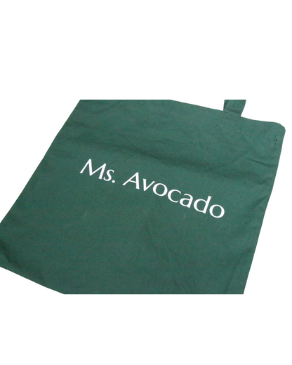Totebag en coton bio Ms. Avocado - vert bouteille