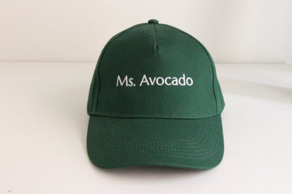 Casquette brodée en coton Ms. Avocado - vert bouteille