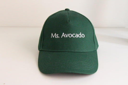 Casquette brodée en coton Ms. Avocado - vert bouteille